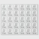 HAPPY 44th誕生日;アールデコスタイル;名前をカスタムする ラッピングペーパー (フラット)