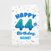 Happy 44th Birthday Card with Custom Name カード (正面)