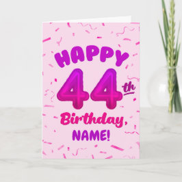 Happy 44th Birthday Card with Custom Name カード