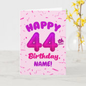 Happy 44th Birthday Card with Custom Name カード (黄色い花)