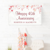 Happy 45th Anniversary Ruby Red Starsバナー 横断幕 (インサイチュ)