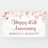 Happy 45th Anniversary Ruby Red Starsバナー 横断幕 (横)