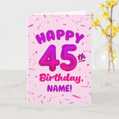 Happy 45th Birthday Card with Custom Name カード (黄色い花)