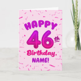 Happy 46th Birthday Card with Custom Name カード