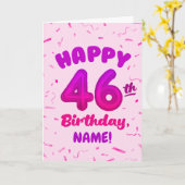 Happy 46th Birthday Card with Custom Name カード (黄色い花)