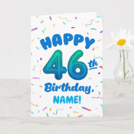 Happy 46th Birthday Card with Custom Name カード