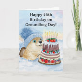  Happy 46th Groundhog Day Birthday  カード (正面)