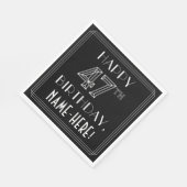 HAPPY 47th誕生日;アールデコスタイル;名前をカスタムする スタンダードランチョンナプキン (角)