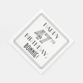 HAPPY 47th誕生日;アールデコスタイル;名前をカスタムする スタンダードランチョンナプキン (角)