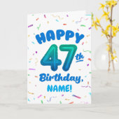 Happy 47th Birthday Card with Custom Name カード (黄色い花)