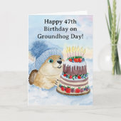  Happy 47th Groundhog Day Birthday  カード (正面)