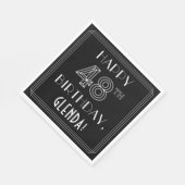 HAPPY 48th誕生日;アールデコスタイル;名前をカスタムする スタンダードランチョンナプキン (角)