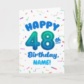 Happy 48th Birthday Card with Custom Name カード (正面)