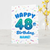 Happy 48th Birthday Card with Custom Name カード (黄色い花)