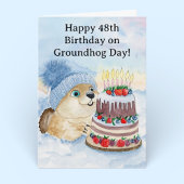  Happy 48th Groundhog Day Birthday  カード