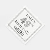 HAPPY 49th誕生日;アールデコスタイル;名前をカスタムする スタンダードランチョンナプキン (角)