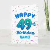 Happy 49th Birthday Card with Custom Name カード (正面)