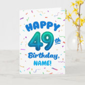 Happy 49th Birthday Card with Custom Name カード (黄色い花)