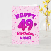 Happy 49th Birthday Card with Custom Name カード (黄色い花)
