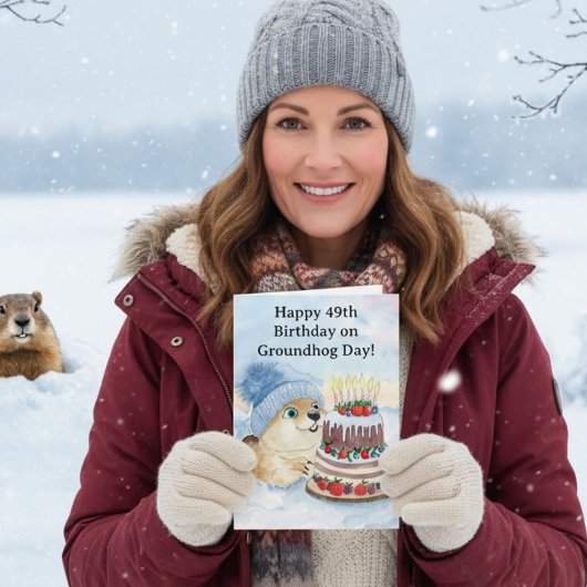 Happy 49th Groundhog Day Birthday カード