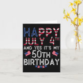 Happy 4 7月とYesJ以来50誕生日 カード (黄色い花)