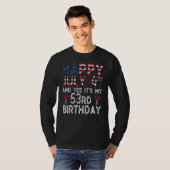 Happy 4 7月とYesJ以来53誕生日 Tシャツ (正面フル)