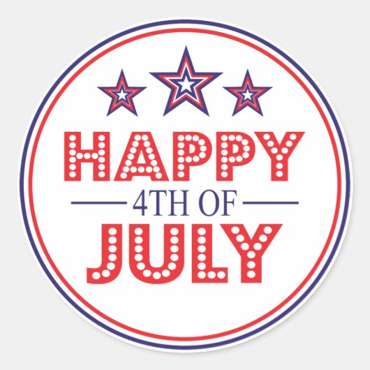 Happy 4 Of 7月の好意ステッカー ラウンドシール (正面)