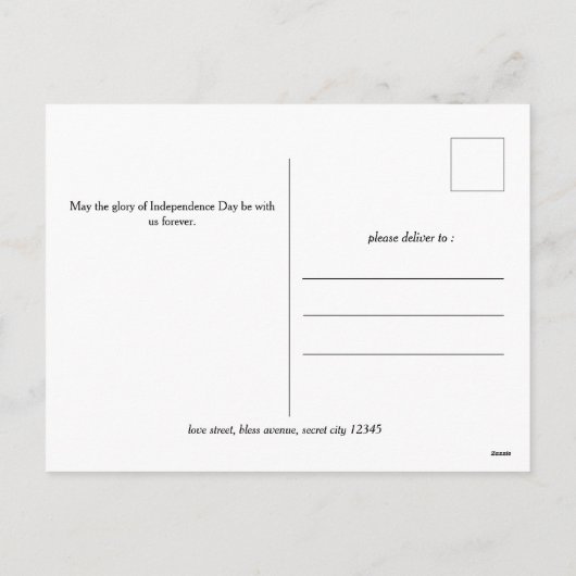 Happy 4 of 7月の独立記念日の写真 シーズンポストカード (裏面)