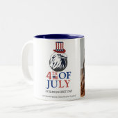Happy 4 of 7月の独立記念日の写真 ツートーンマグカップ (正面左)