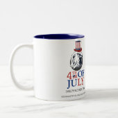 Happy 4 of 7月の独立記念日の写真 ツートーンマグカップ (左)