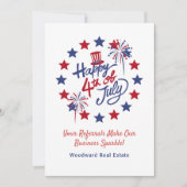 Happy 4 of 7月の紹介でビジネスを輝かせる サンキューカード (正面)