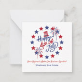 Happy 4 of 7月ビジネスの輝き |不動産仲介業者ミニ ノートカード (正面)