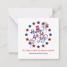 Happy 4 of 7月ビジネスの輝き |不動産仲介業者ミニ ノートカード