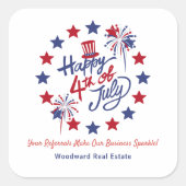 Happy 4 of 7月ビジネスの輝き |実在財産 スクエアシール (正面)