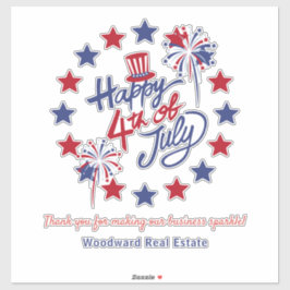 Happy 4 of 7月ビジネスブランド愛国心よくはしゃぐ シール