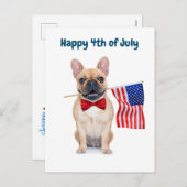 Happy 4 of 7月ブルドッグフランスの選手  シーズンポストカード (正面/裏面)