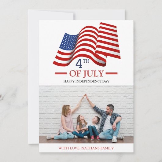 Happy 4 of 7月Independence Day America写真 カード (正面)