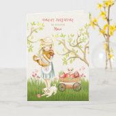 Happy 4th Birthday for Young Niece Countryテーマ カード (黄色い花)