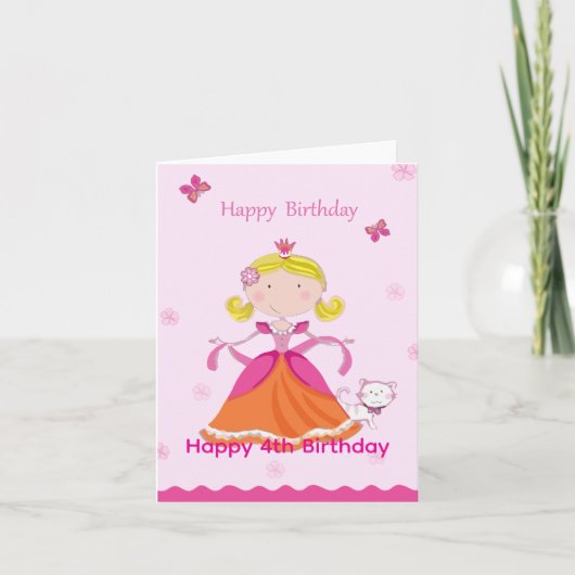 Happy 4th Birthday Princess カード (正面)