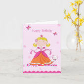 Happy 4th Birthday Princess カード (黄色い花)