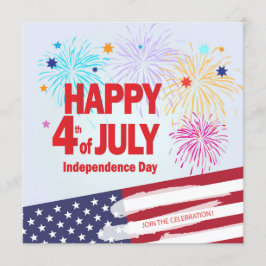 Happy 4th of 7月の休日の独立性パーソナライズ 招待状