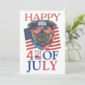 Happy 4th of 7月の独立記念日アメリカパーティー カード (スタンド正面)