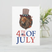 Happy 4th of 7月の独立記念日アメリカパーティー カード (スタンド正面)