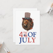 Happy 4th of 7月の独立記念日アメリカパーティー カード (正面/裏面インサイチュ)