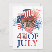 Happy 4th of 7月の独立記念日アメリカパーティー カード (正面)