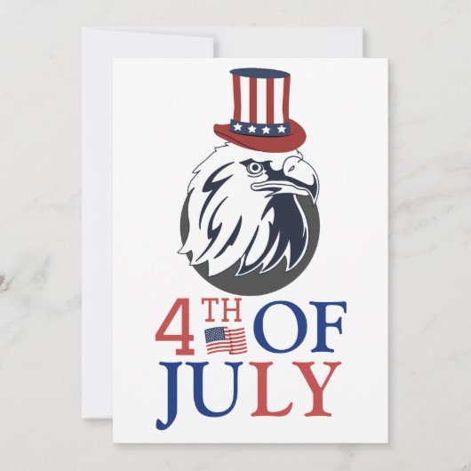 Happy 4th of 7月の独立記念日アメリカパーティー カード (正面)