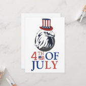 Happy 4th of 7月の独立記念日アメリカパーティー カード (正面/裏面インサイチュ)