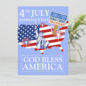 Happy 4th of 7月の独立記念日アメリカパーティー シーズンカード (スタンド正面)