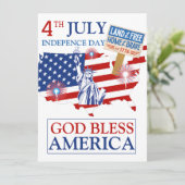 Happy 4th of 7月の独立記念日アメリカパーティー シーズンカード (スタンド正面)