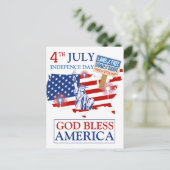Happy 4th of 7月の独立記念日アメリカパーティー シーズンポストカード (スタンド正面)